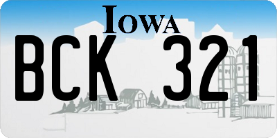 IA license plate BCK321