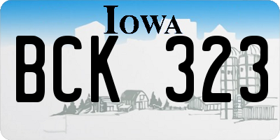 IA license plate BCK323