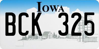 IA license plate BCK325