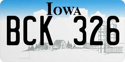 IA license plate BCK326
