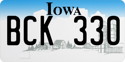 IA license plate BCK330
