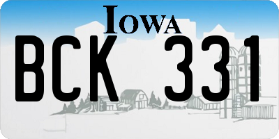 IA license plate BCK331