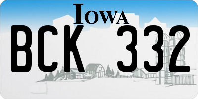 IA license plate BCK332