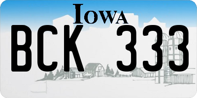 IA license plate BCK333