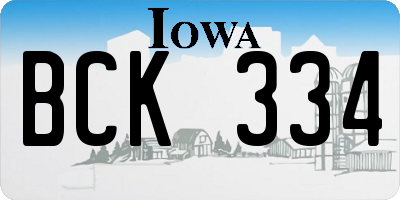 IA license plate BCK334
