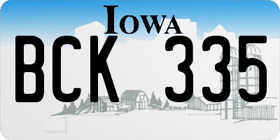 IA license plate BCK335