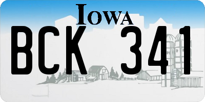 IA license plate BCK341