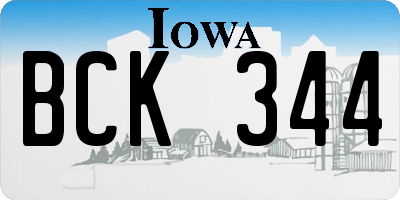 IA license plate BCK344