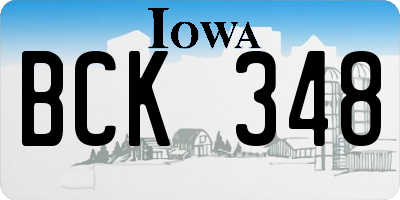 IA license plate BCK348