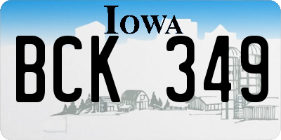 IA license plate BCK349