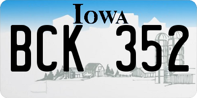 IA license plate BCK352
