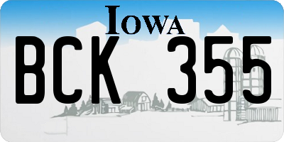 IA license plate BCK355