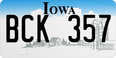 IA license plate BCK357