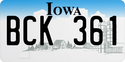 IA license plate BCK361