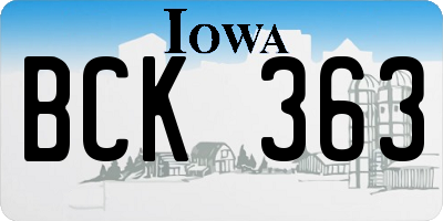IA license plate BCK363