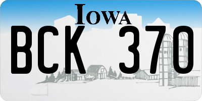 IA license plate BCK370