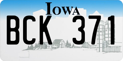 IA license plate BCK371