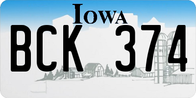 IA license plate BCK374