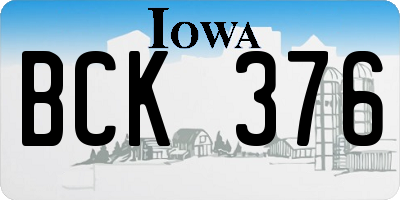 IA license plate BCK376