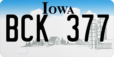 IA license plate BCK377