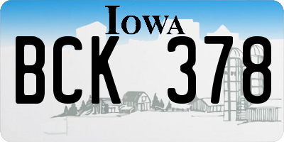 IA license plate BCK378