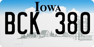 IA license plate BCK380