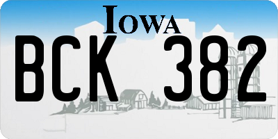 IA license plate BCK382