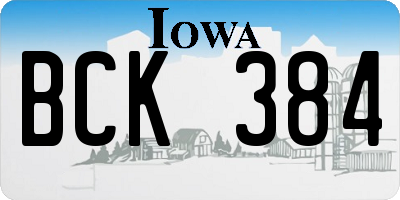 IA license plate BCK384
