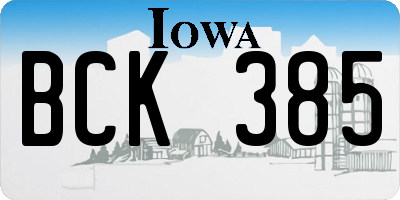 IA license plate BCK385