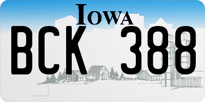 IA license plate BCK388