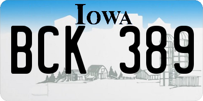 IA license plate BCK389