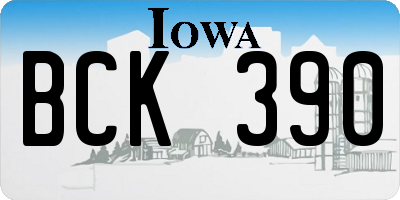 IA license plate BCK390