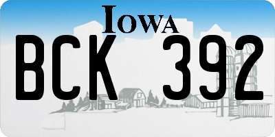 IA license plate BCK392