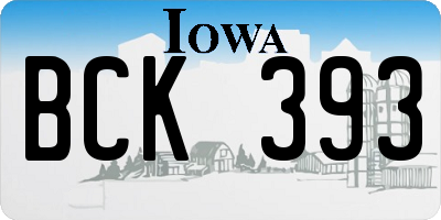 IA license plate BCK393