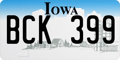 IA license plate BCK399