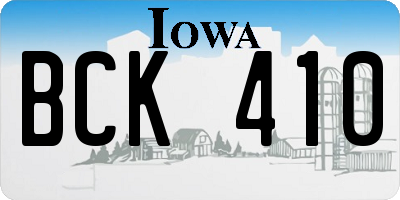 IA license plate BCK410