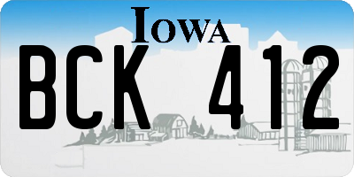 IA license plate BCK412