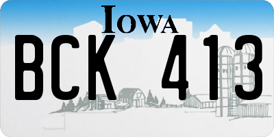 IA license plate BCK413