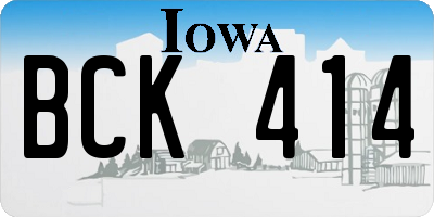 IA license plate BCK414