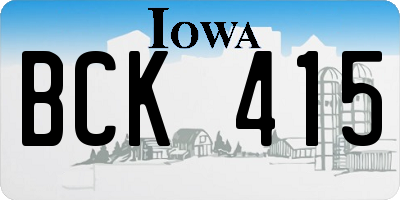 IA license plate BCK415