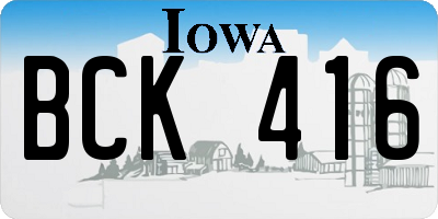 IA license plate BCK416