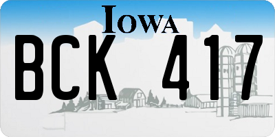 IA license plate BCK417