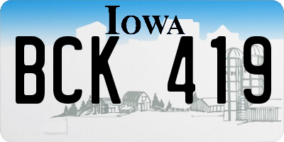 IA license plate BCK419