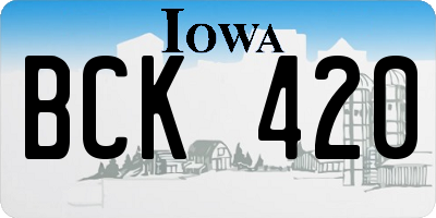 IA license plate BCK420