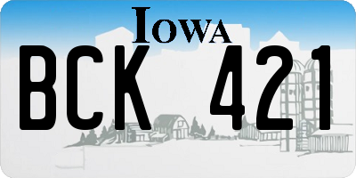 IA license plate BCK421