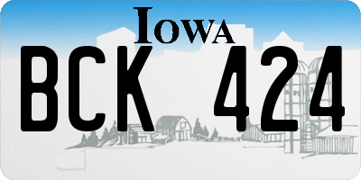 IA license plate BCK424
