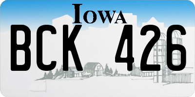 IA license plate BCK426