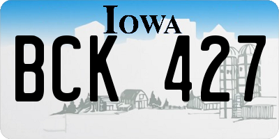 IA license plate BCK427