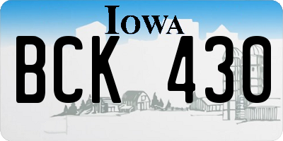 IA license plate BCK430