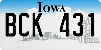 IA license plate BCK431